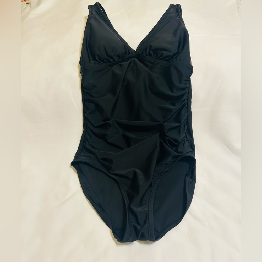 Merona Black One Piece Swimsuit with Multiple Thin Straps